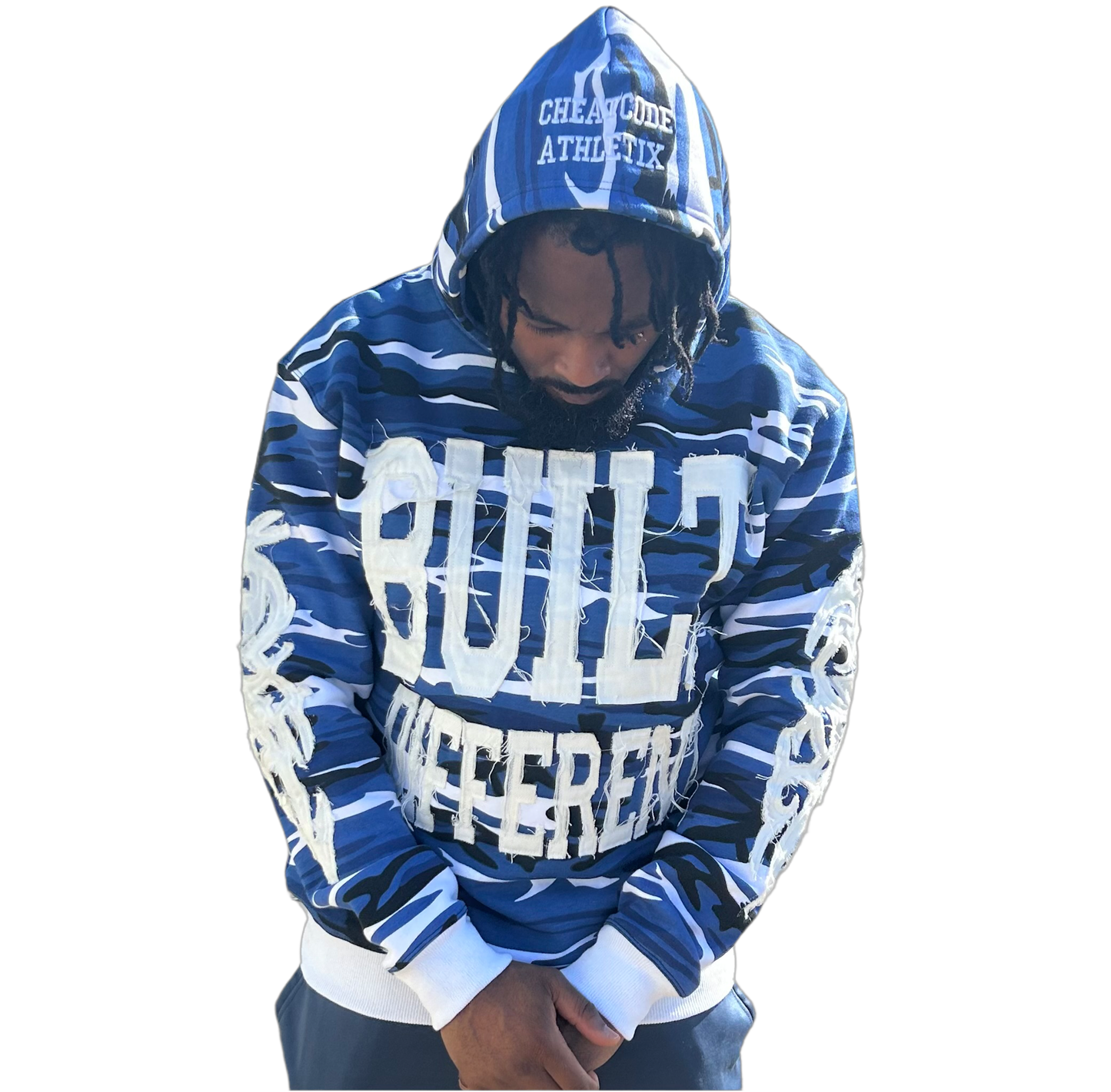 Limited Edition Built Different Heavyweight Hoodie - Blue/White Camo