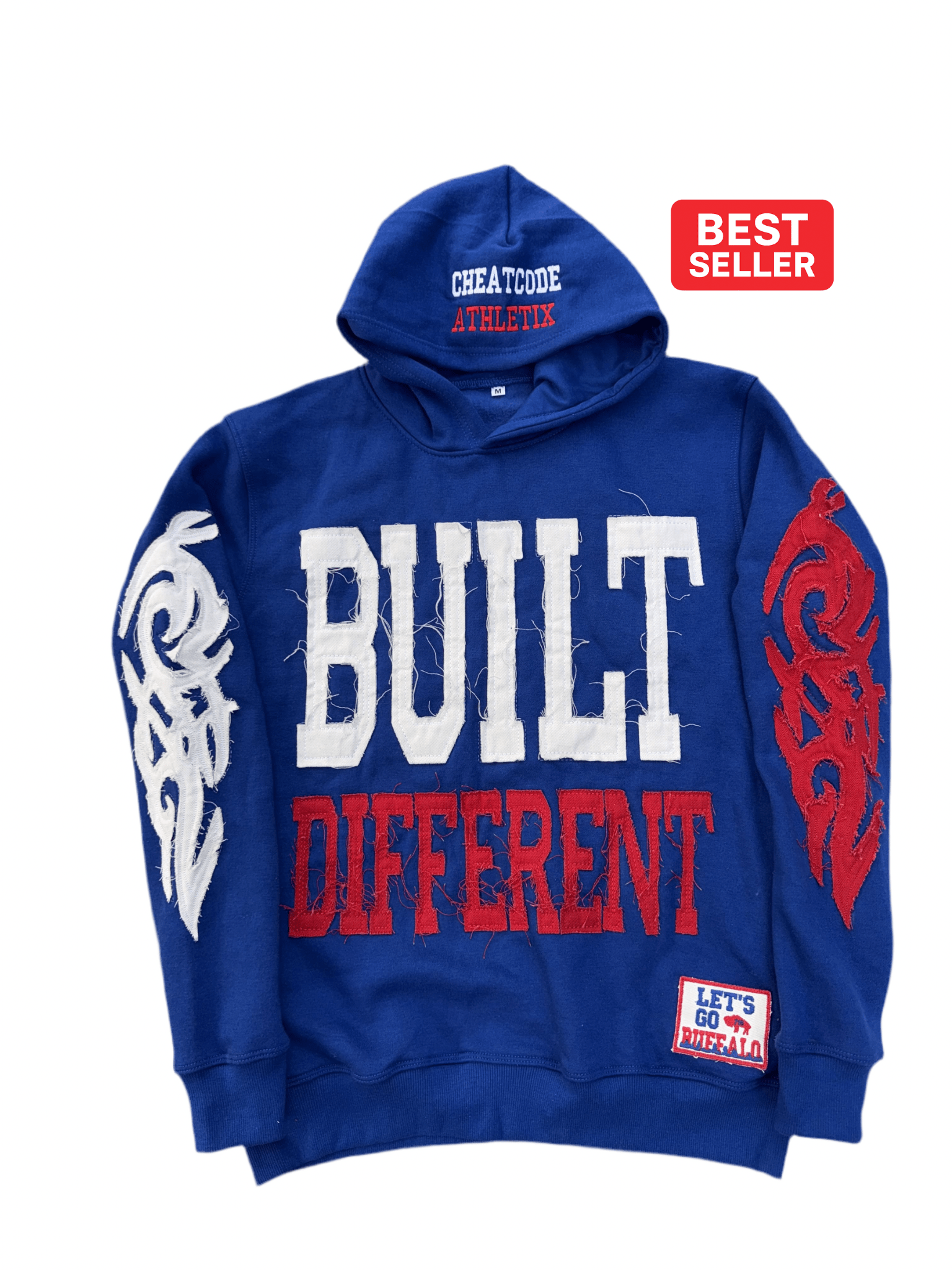Built Different: Mafia Edition Unisex Hoodie – 350 GSM Premium Cotton, Distressed Embroidery, Let’s Go Buffalo Patch