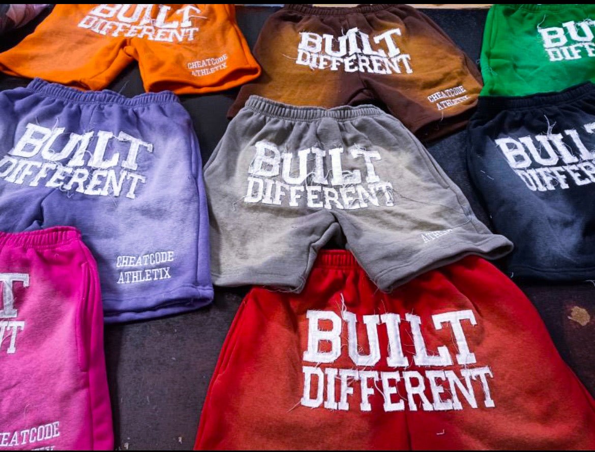 Premium “Built Different” Shorts 350 GSM - Cheatcode Athletix