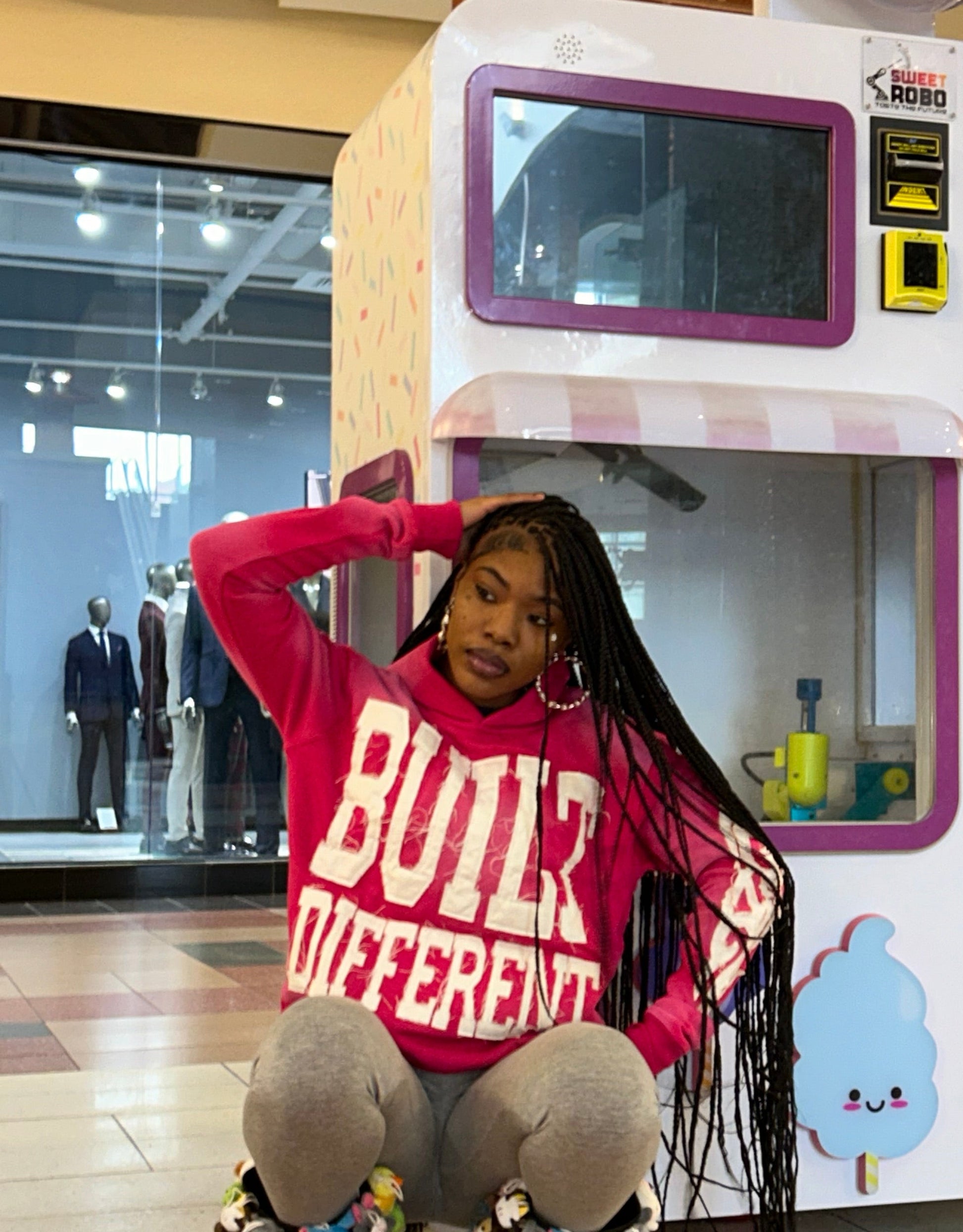Built Different: Resilence Unisex Hoodie – 350 GSM Premium Cotton, Distressed Embroidery, Pink Statement Piece