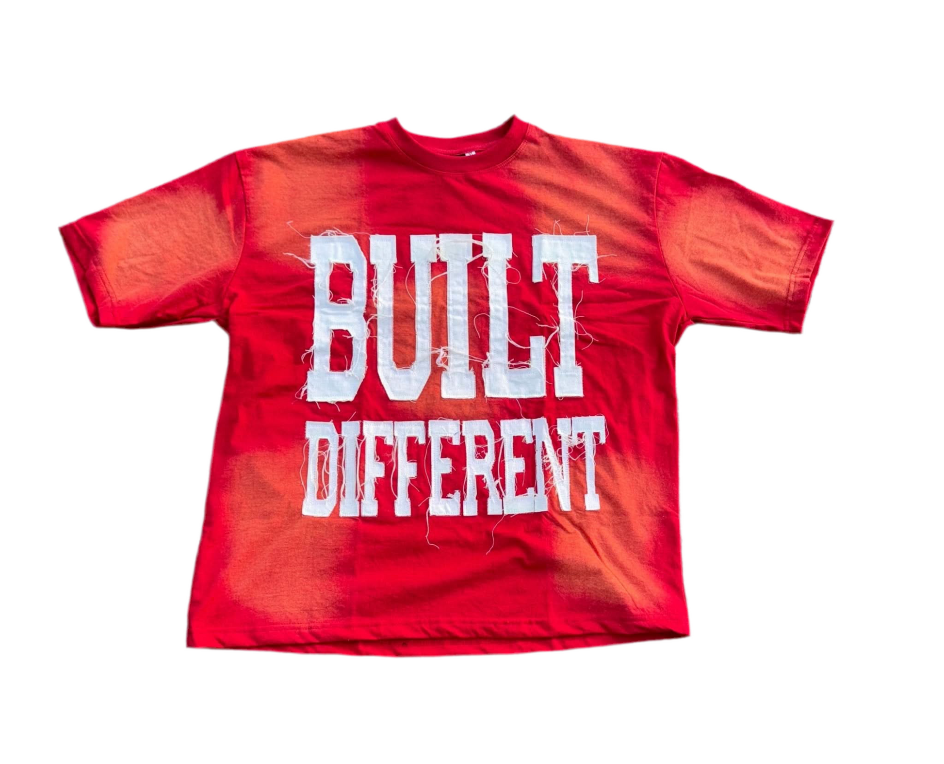 Inferno Red Acid Wash Shirt – Distressed Embroidered | Cheatcode Athletix