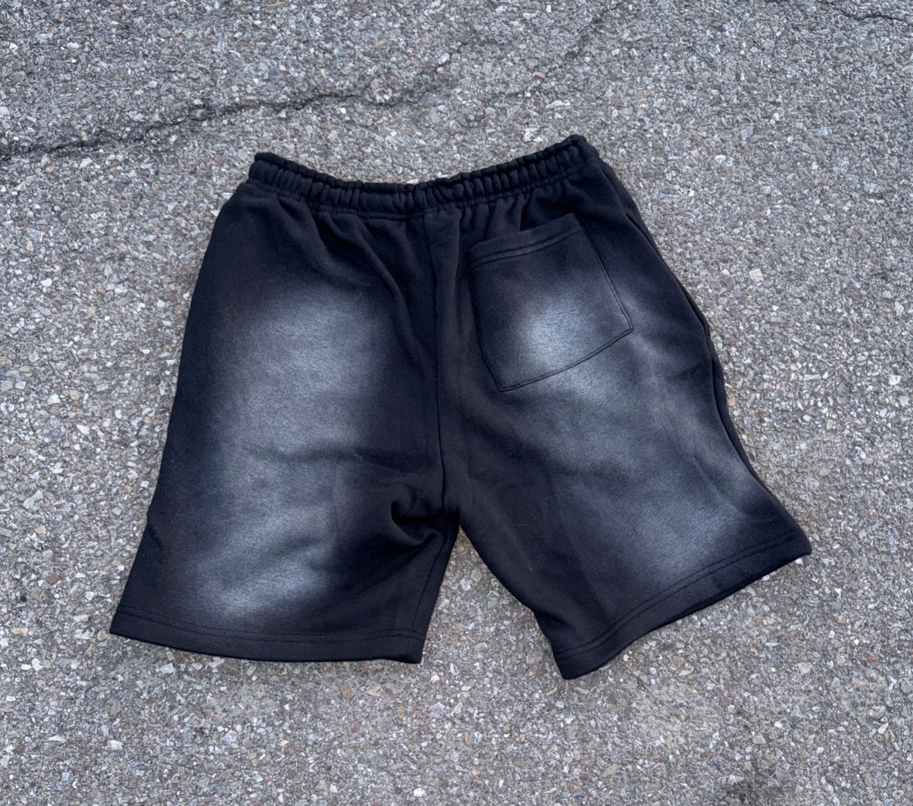 Midnight Black Acid Wash Shorts – Distressed Embroidered | Cheatcode Athletix