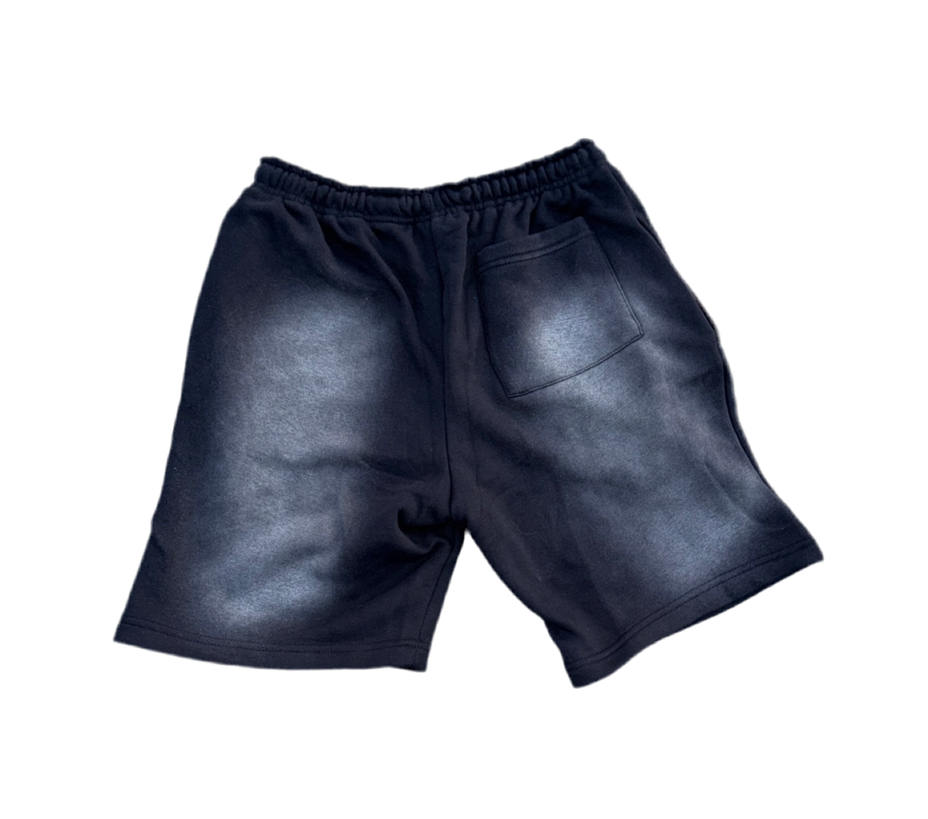 Midnight Black Acid Wash Shorts – Distressed Embroidered | Cheatcode Athletix