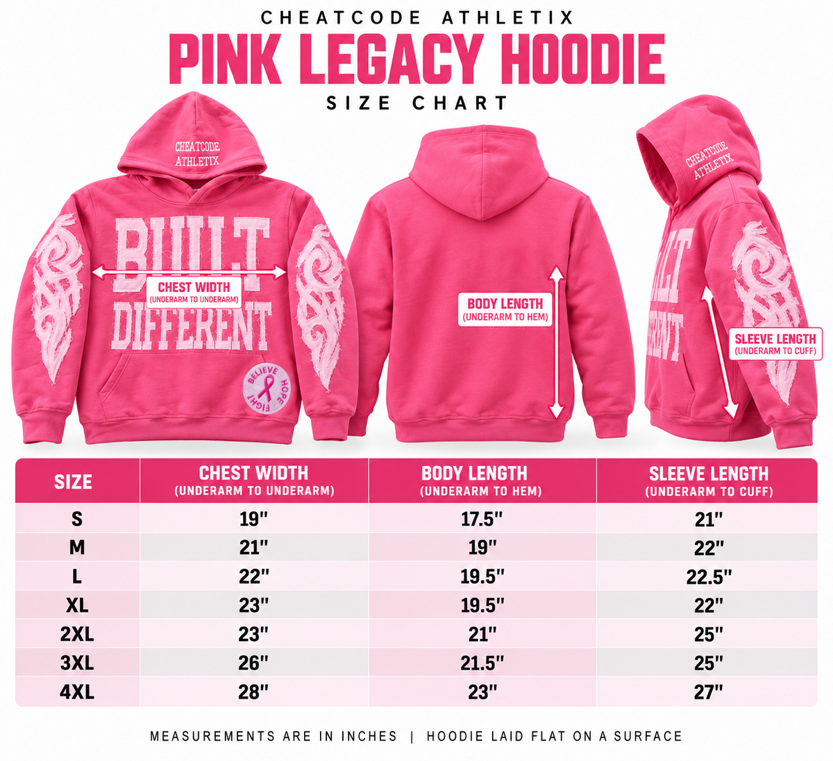 Pink Legacy Hoodie – Believe Hope Fight Edition
