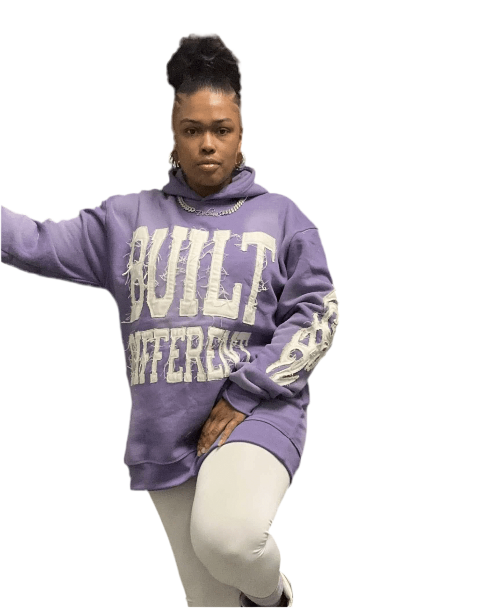 Brenda Purple Hoodie – Distressed Embroidery | Cheatcode Athletix
