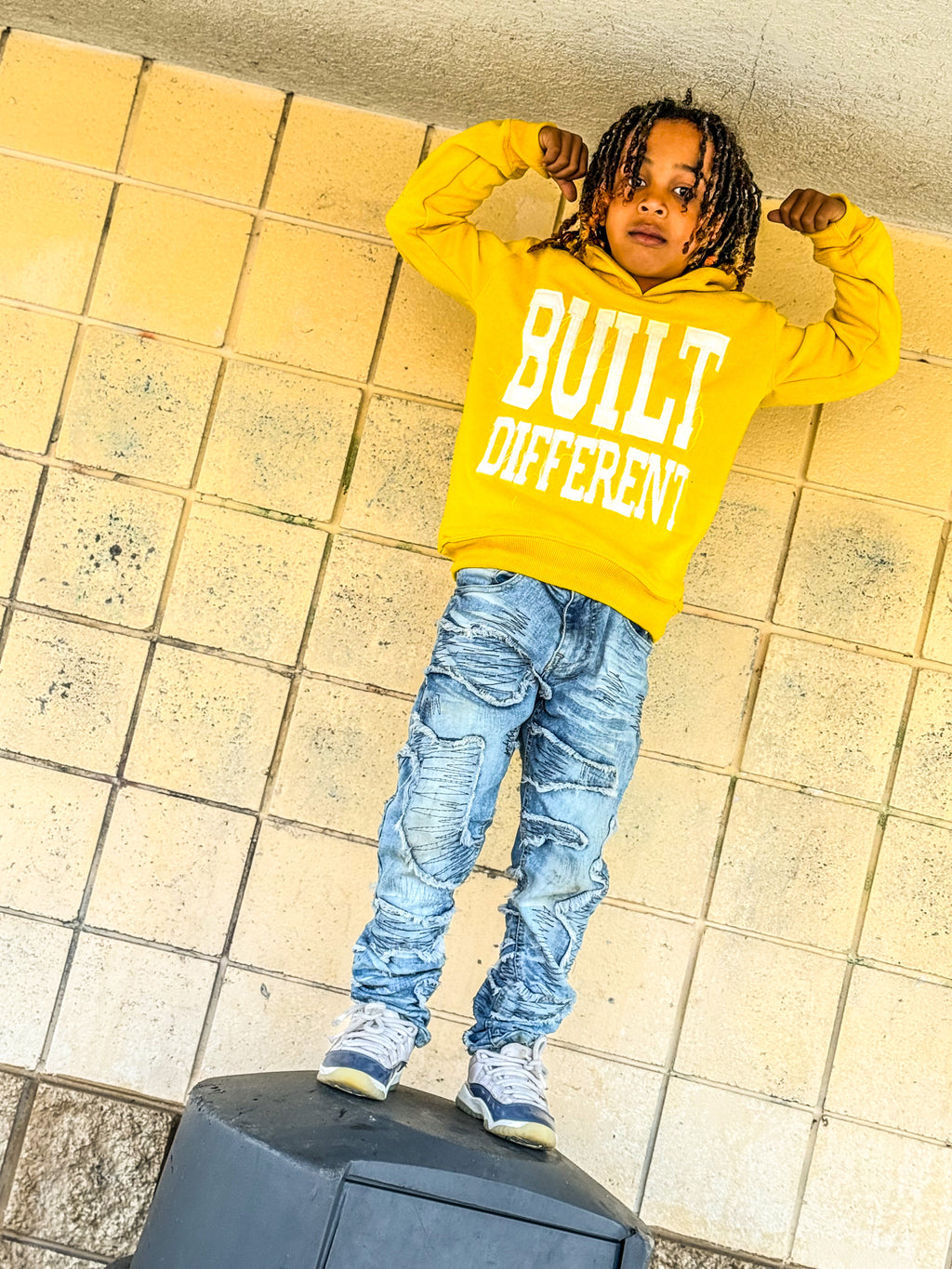 Kids Voltage Hoodie – Distressed Embroidery | Cheatcode Athletix