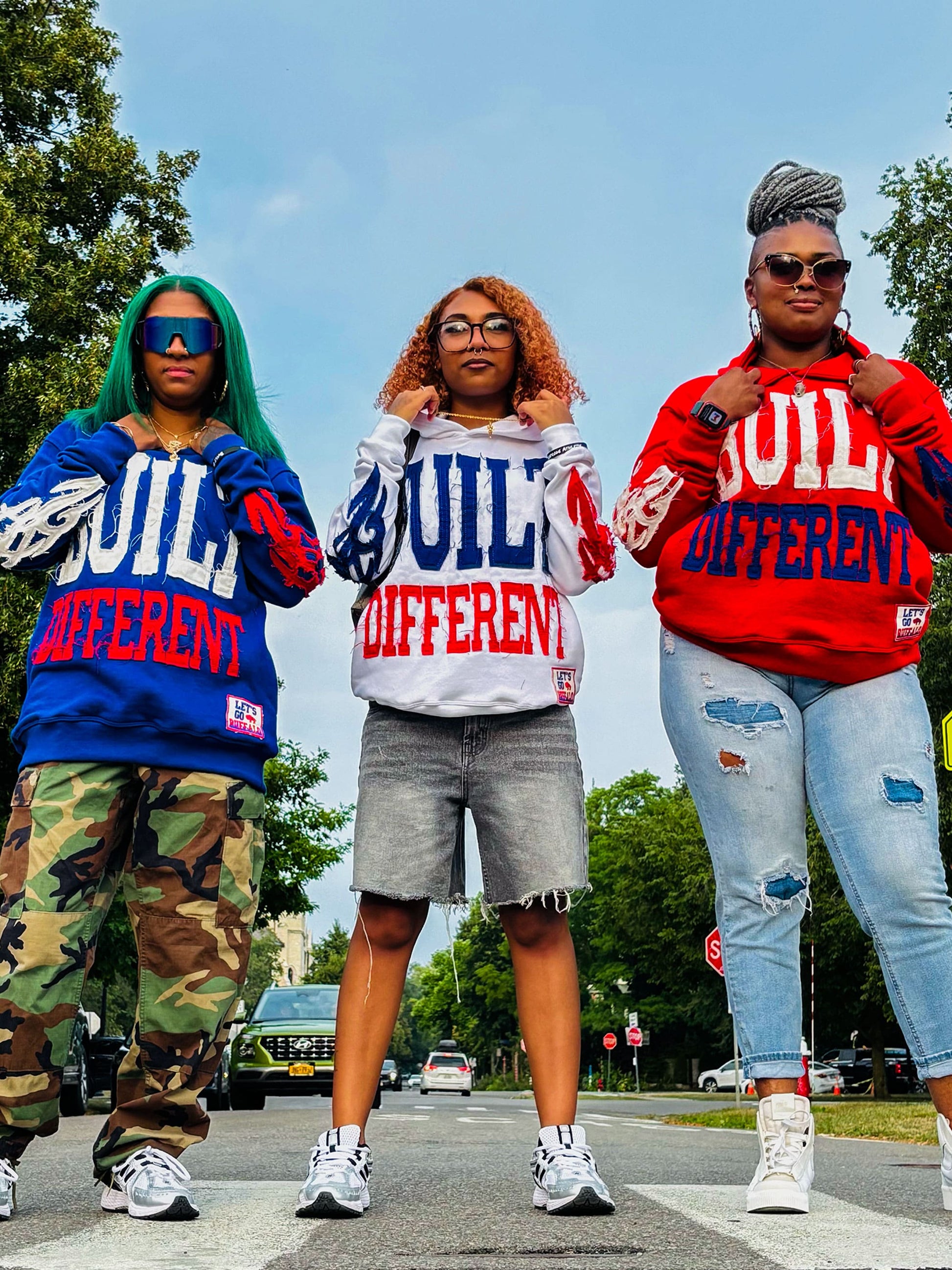 Built Different: Bloodline Mafia Edition Unisex Hoodie – 350 GSM Premium Cotton, Distressed Embroidery, Let’s Go Buffalo Patch