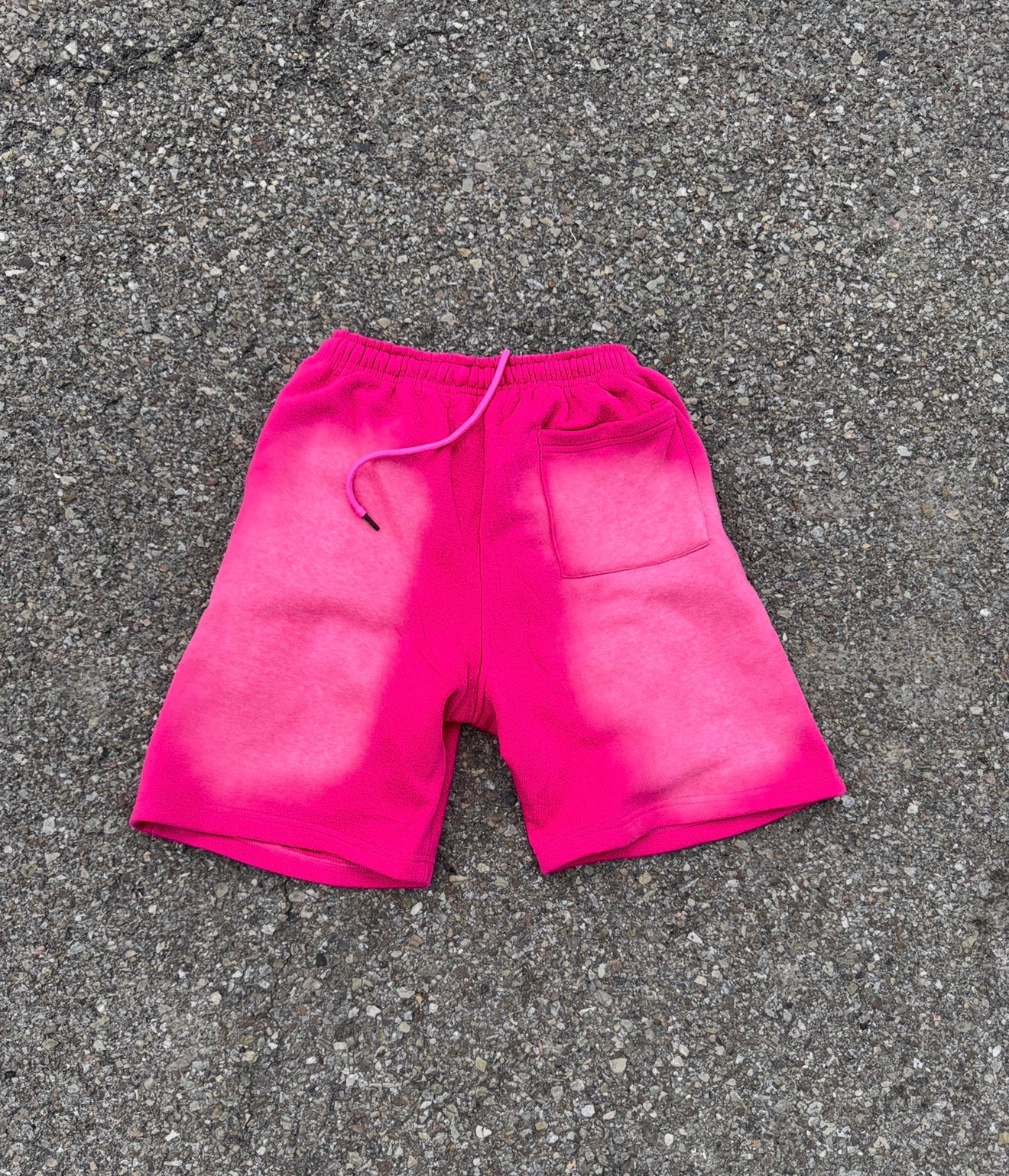 Pink Rose Acid Wash Shorts – Distressed Embroidered | Cheatcode Athletix