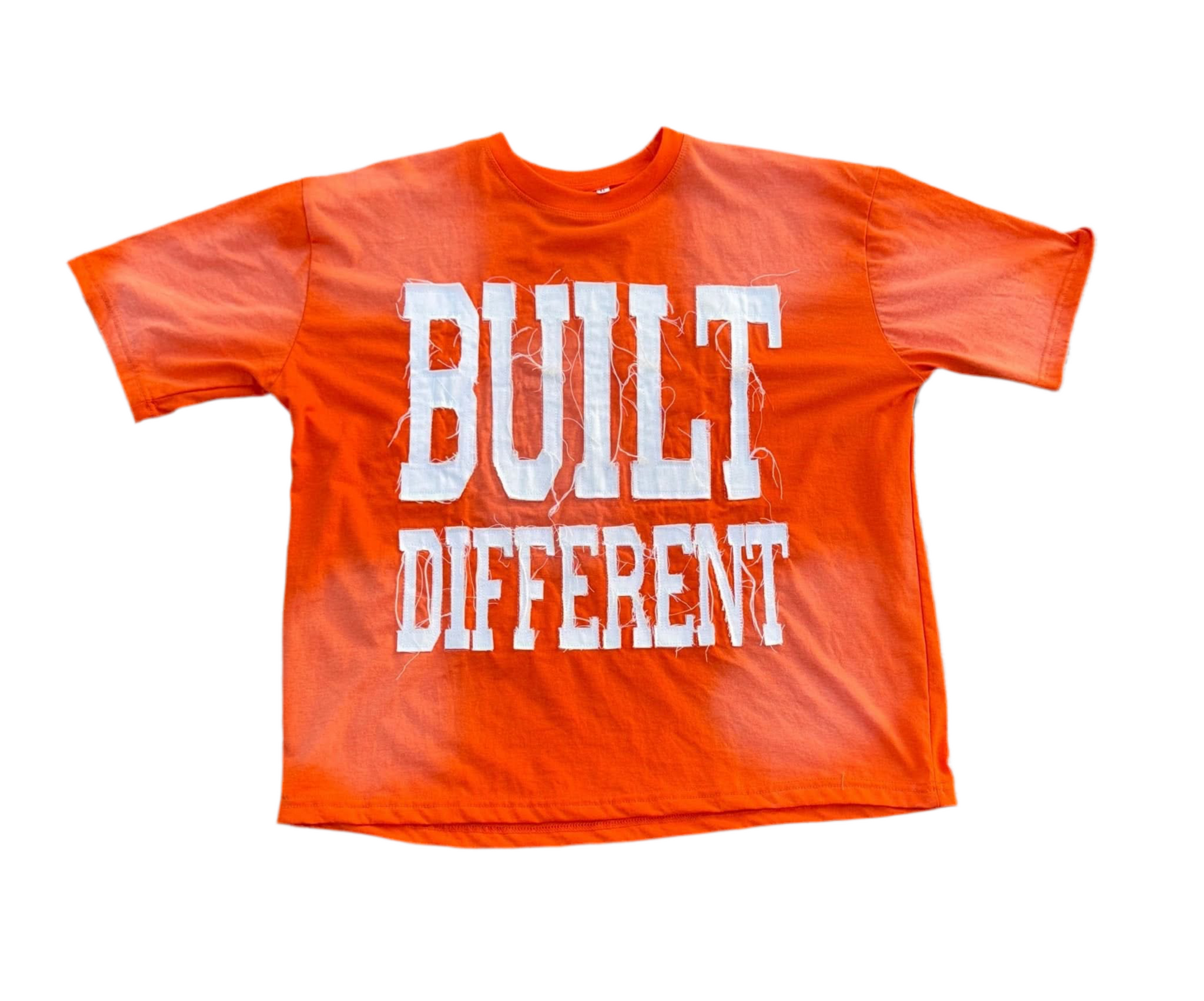 Orange Heat Acid Wash Shirt – Distressed Embroidered | Cheatcode Athletix