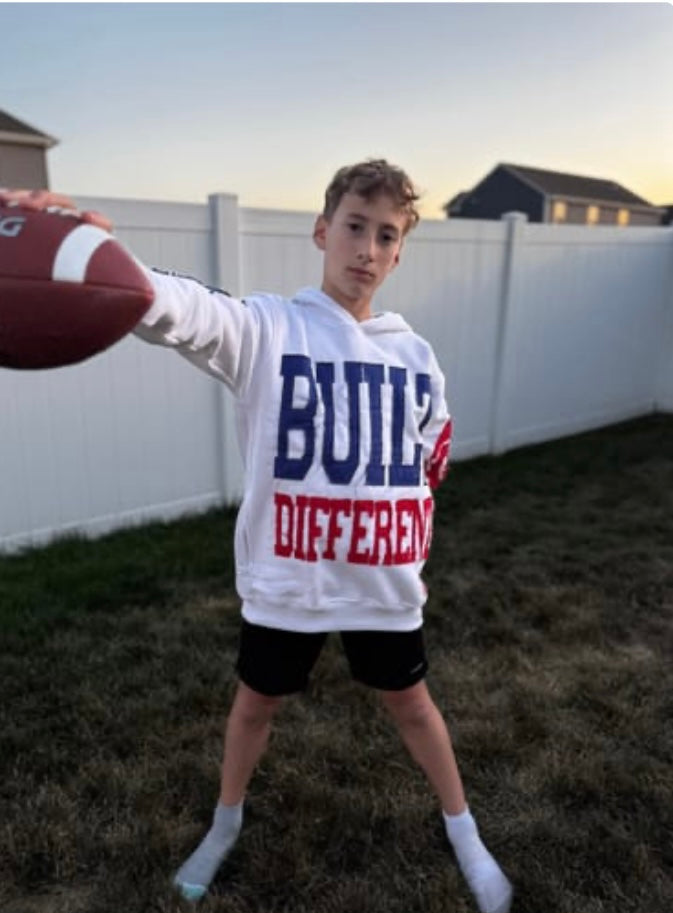 Built Different: Rivalries Edition Unisex Hoodie – 350 GSM Premium Cotton, Distressed Embroidery, Let’s Go Buffalo Patch