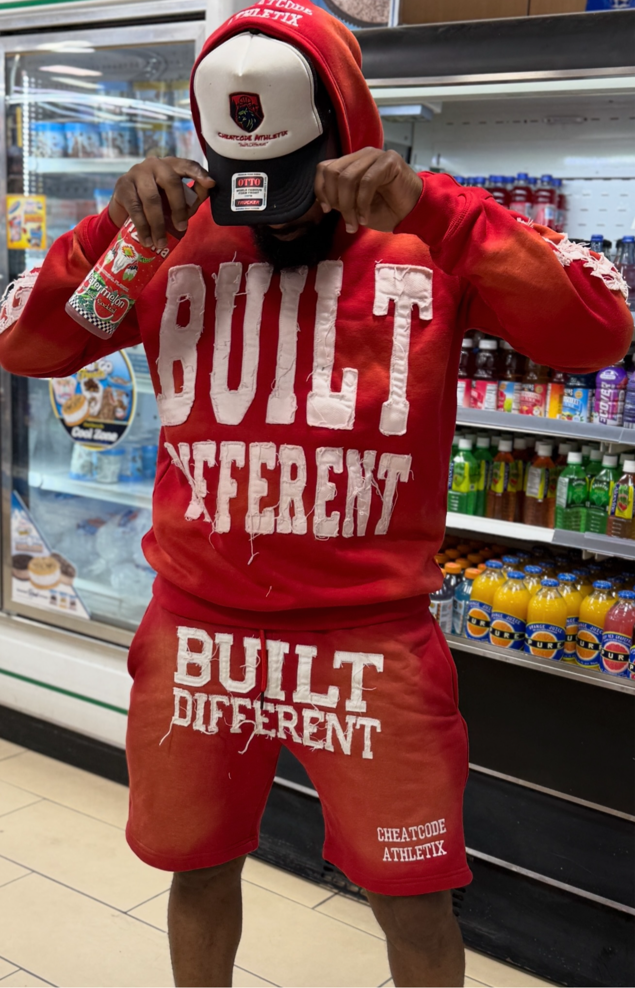 Inferno Hoodie – Distressed Embroidery | Cheatcode Athletix