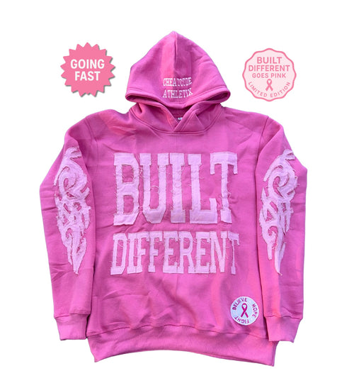 Built Different Pink Hoodie – Breast Cancer Awareness Limited Edition (Believe • Hope • Fight)