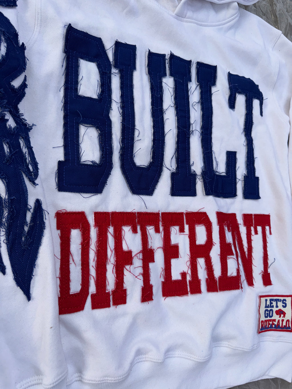 Built Different: Mafia Edition Unisex Hoodie – 350 GSM Premium Cotton, Distressed Embroidery, Let’s Go Buffalo Patch