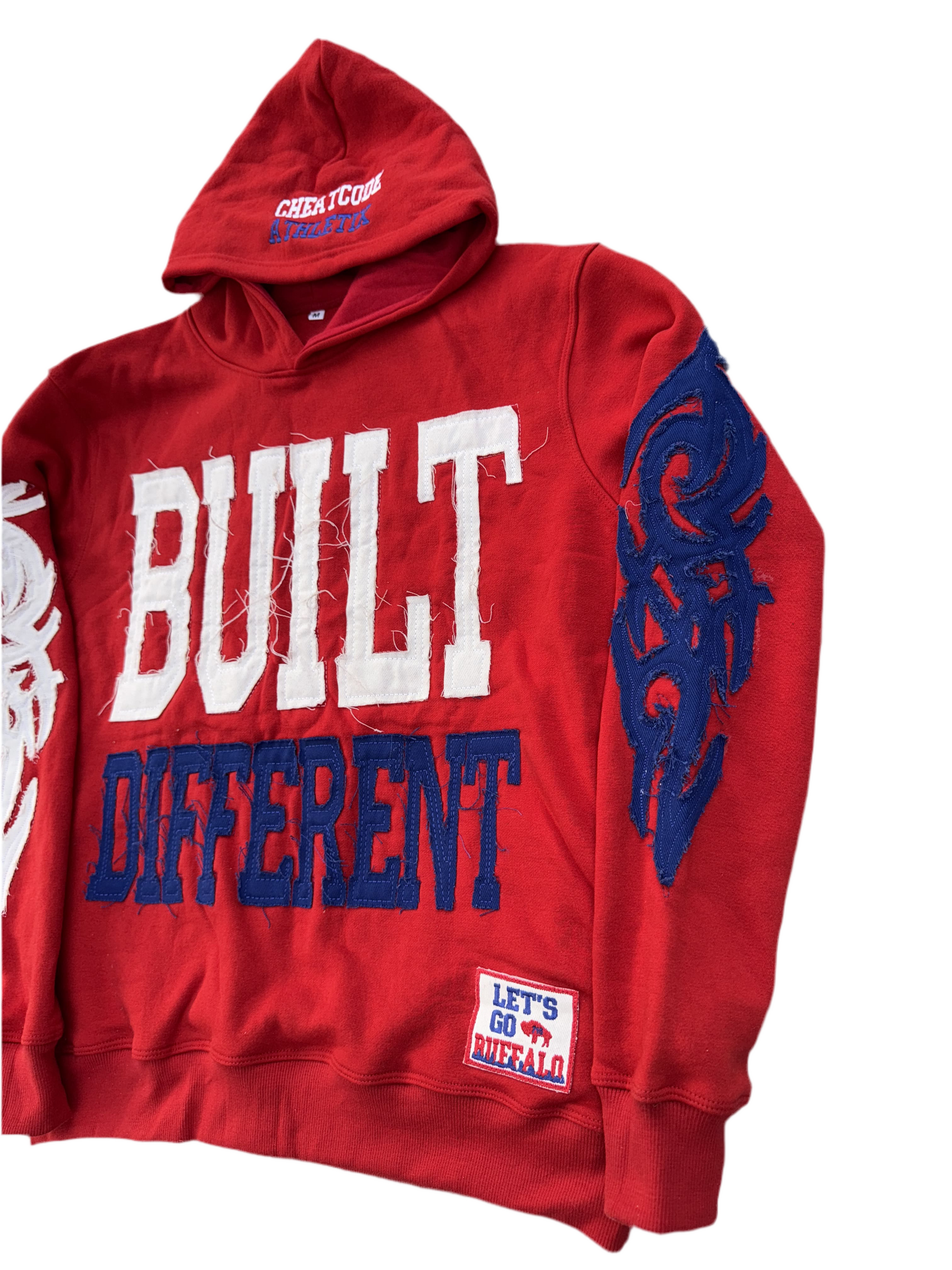 Built Different: Bloodline Mafia Edition Unisex Hoodie – 350 GSM Premium Cotton, Distressed Embroidery, Let’s Go Buffalo Patch