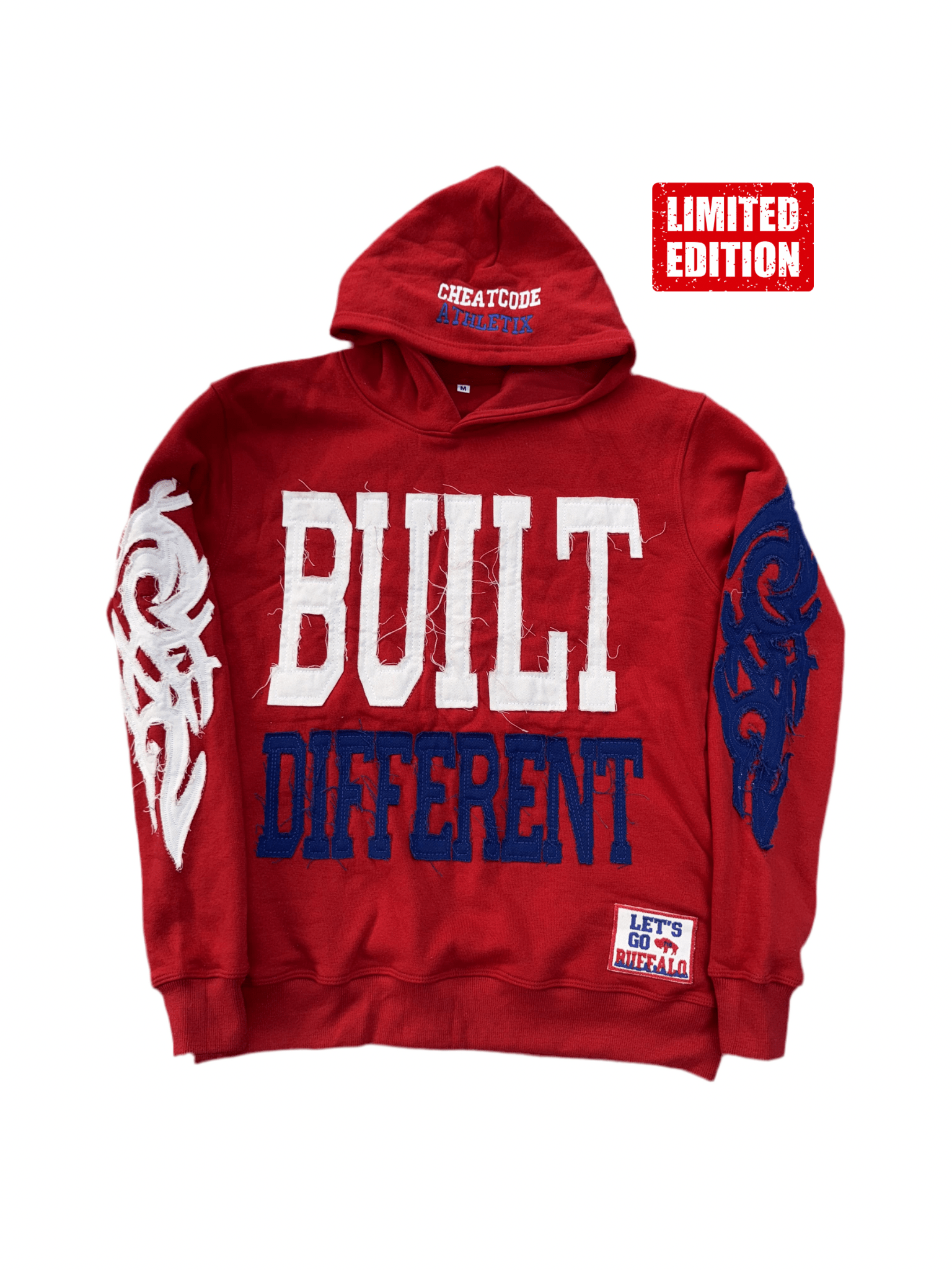 Built Different: Bloodline Mafia Edition Unisex Hoodie – 350 GSM Premium Cotton, Distressed Embroidery, Let’s Go Buffalo Patch