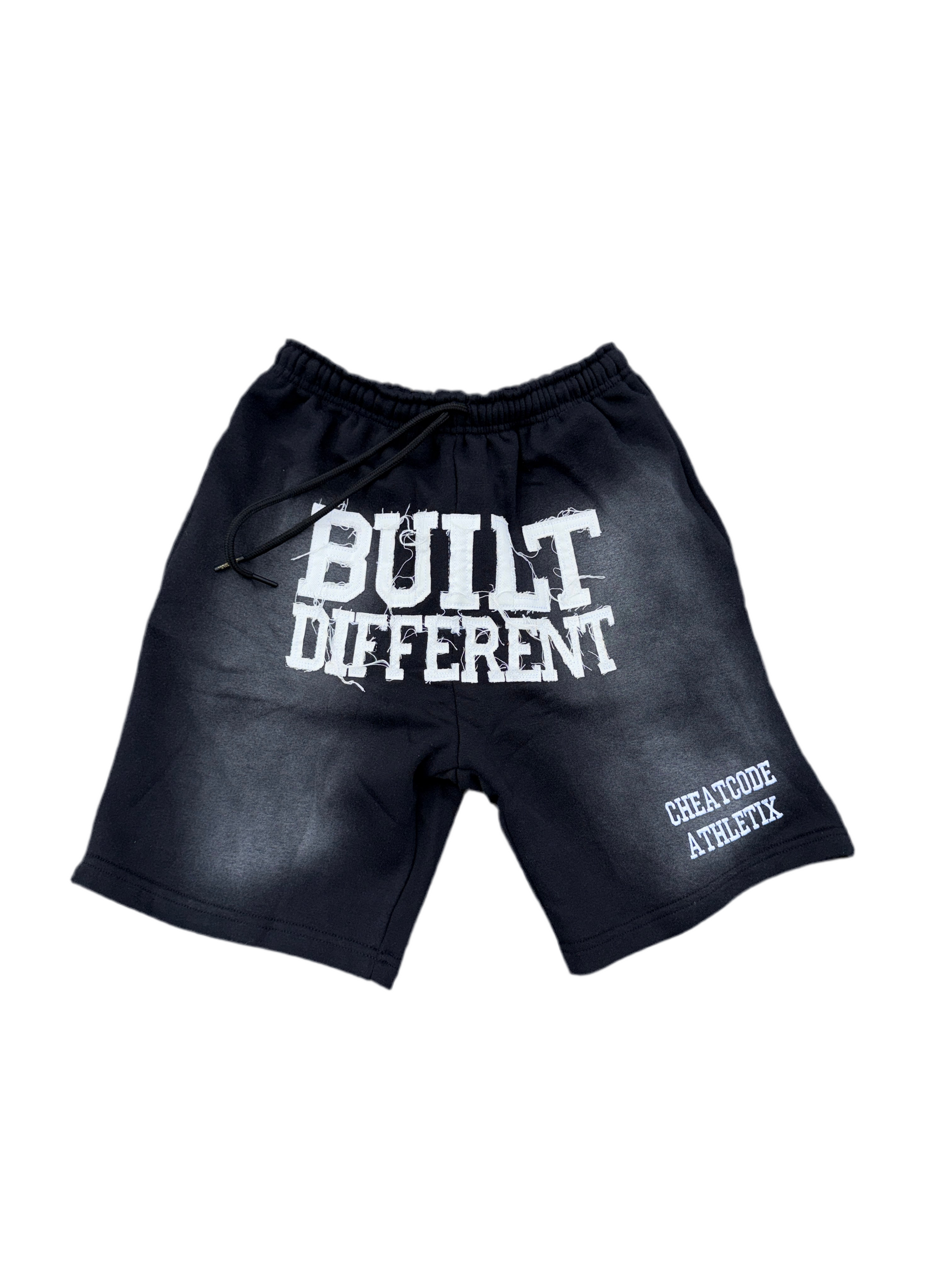 Oreo Acid Wash Shorts – Distressed Embroidered | Cheatcode Athletix