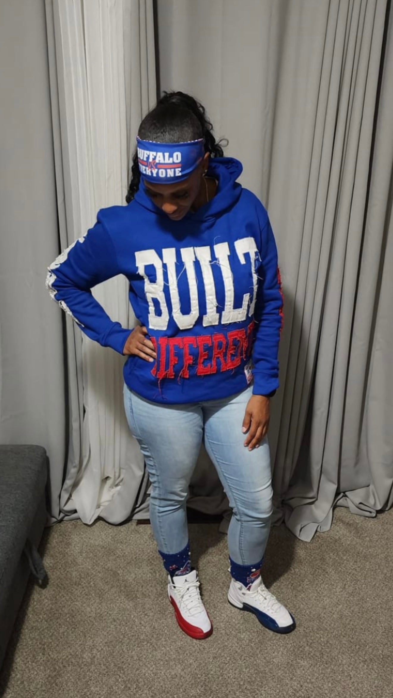 Built Different: Mafia Edition Unisex Hoodie – 350 GSM Premium Cotton, Distressed Embroidery, Let’s Go Buffalo Patch