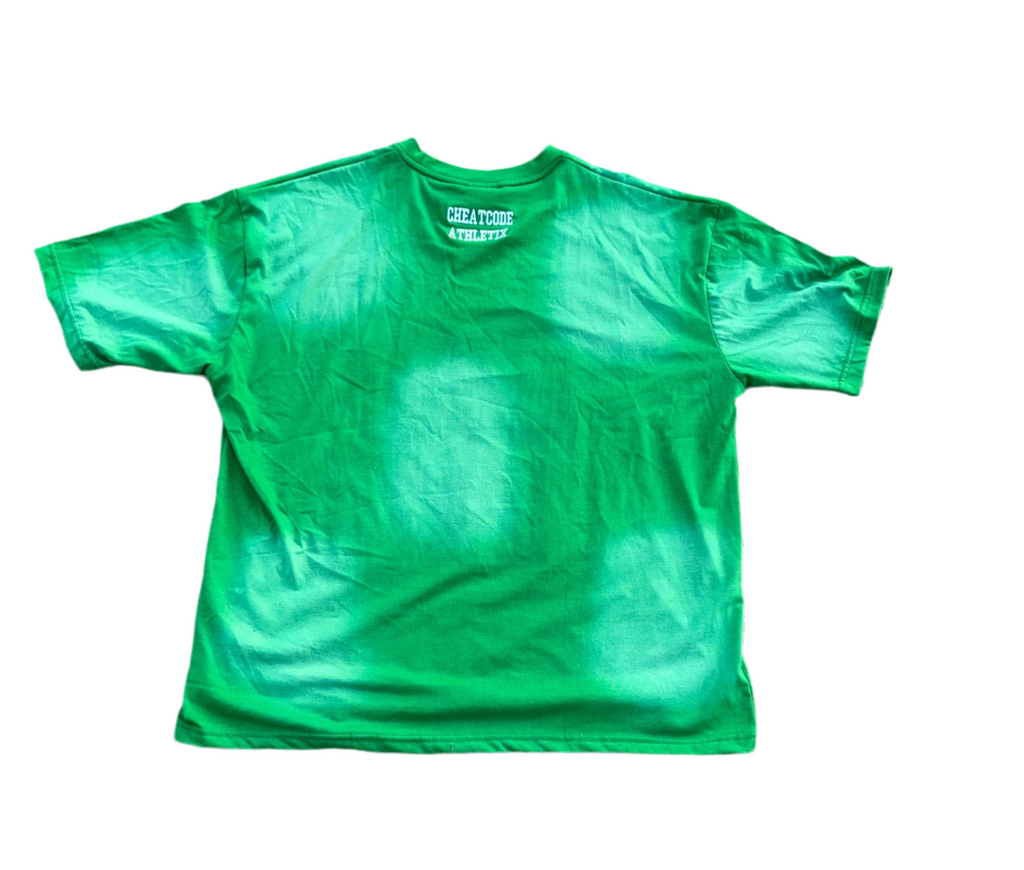 Money Green Acid Wash Shirt – Distressed Embroidered | Cheatcode Athletix