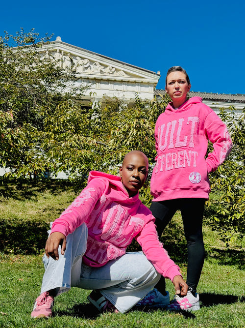 Built Different Pink Legacy Hoodie – 350 GSM Premium Cotton | Distressed Embroidery | Limited Final Drop