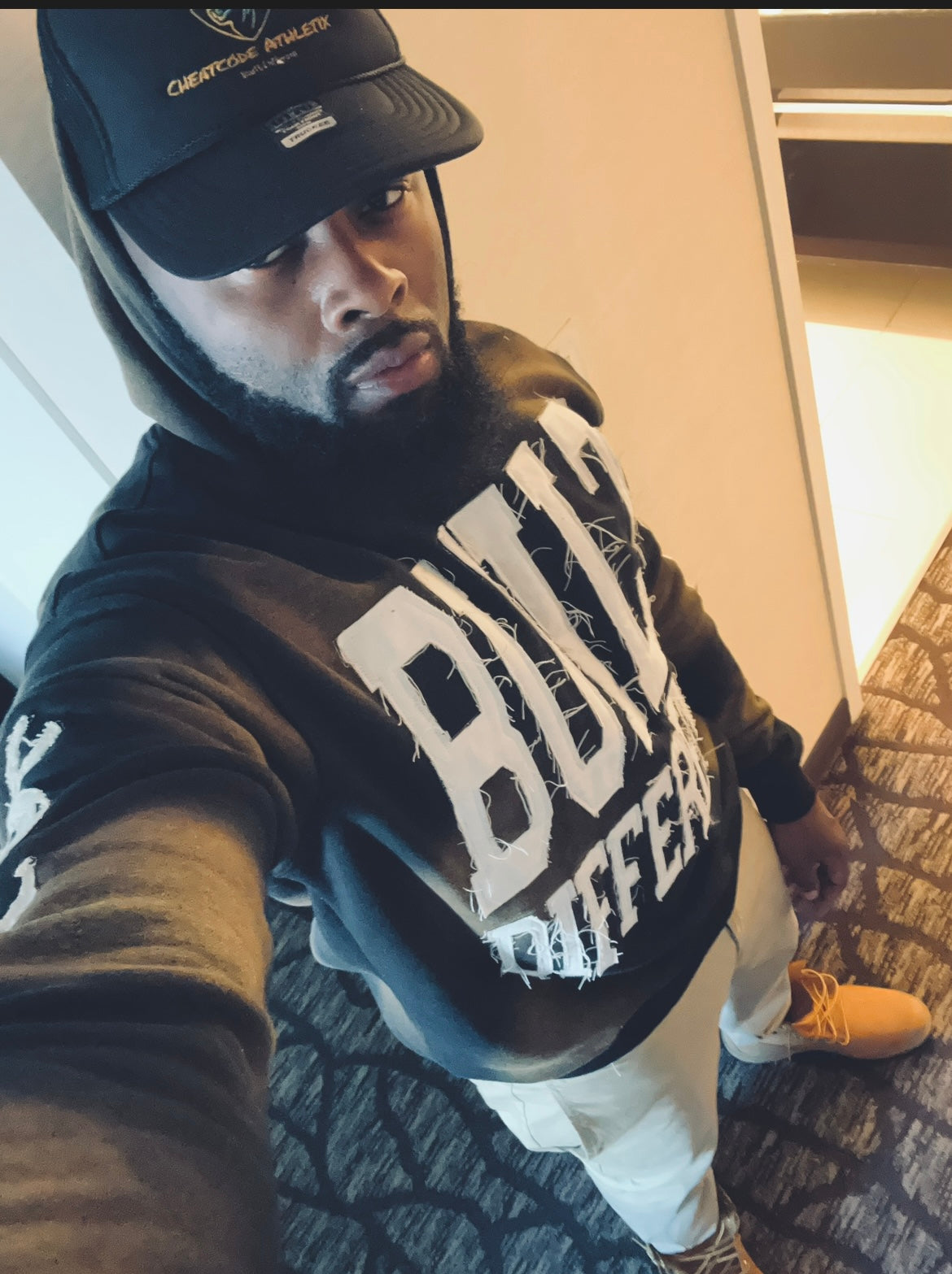 Built Different: The Foundation Edition Unisex Hoodie – 350 GSM Premium Cotton, Distressed Embroidery, Eclipse Statement Piece