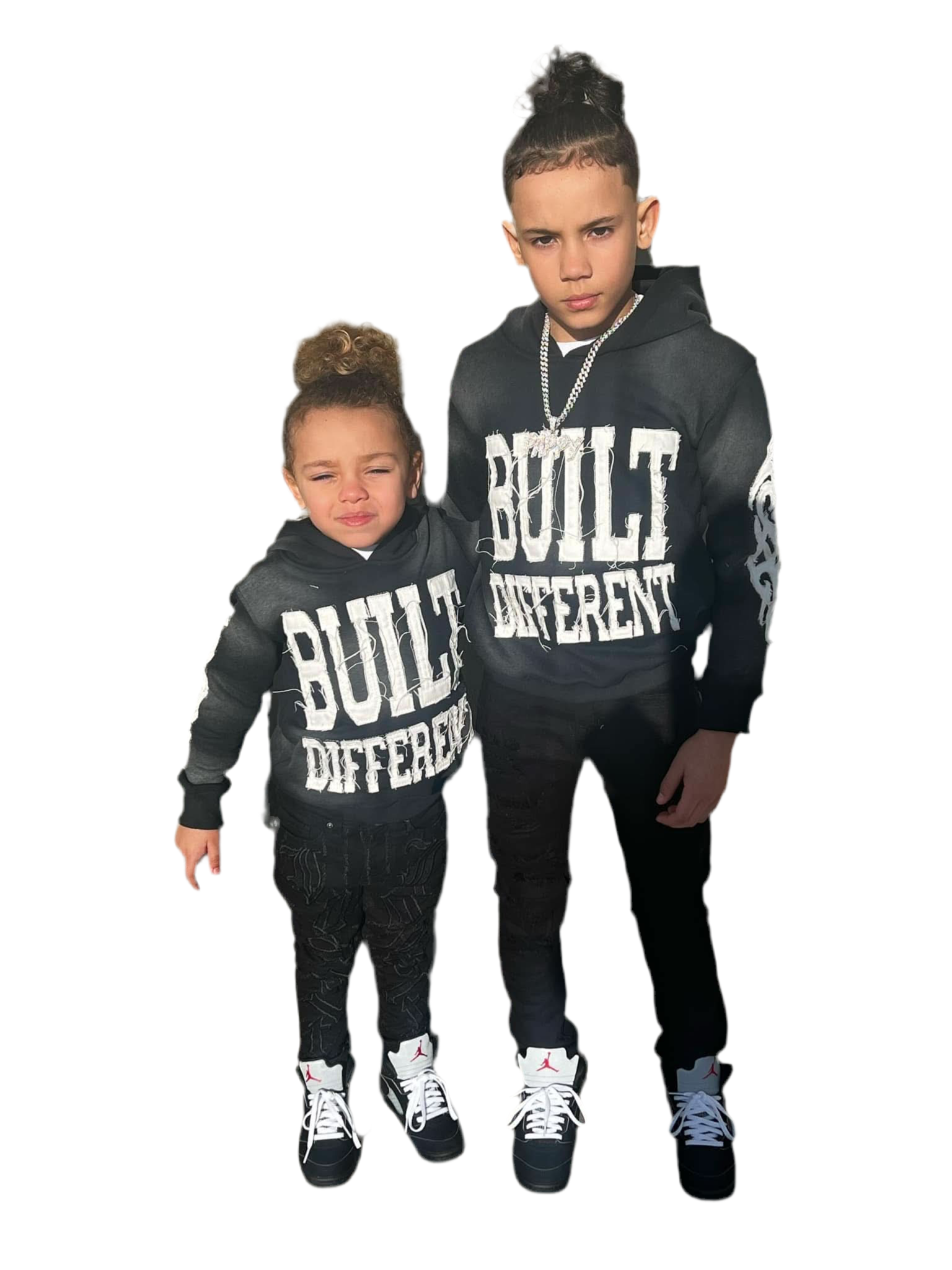 Kids Oreo Hoodie – Distressed Embroidery | Cheatcode Athletix
