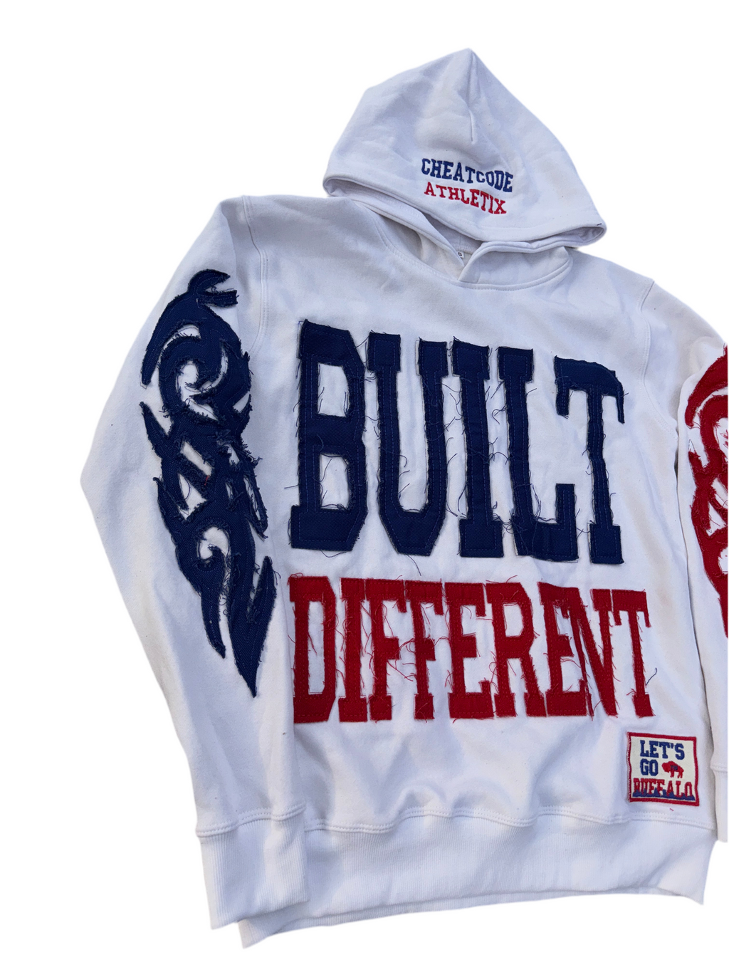 Built Different: Mafia Edition Unisex Hoodie – 350 GSM Premium Cotton, Distressed Embroidery, Let’s Go Buffalo Patch