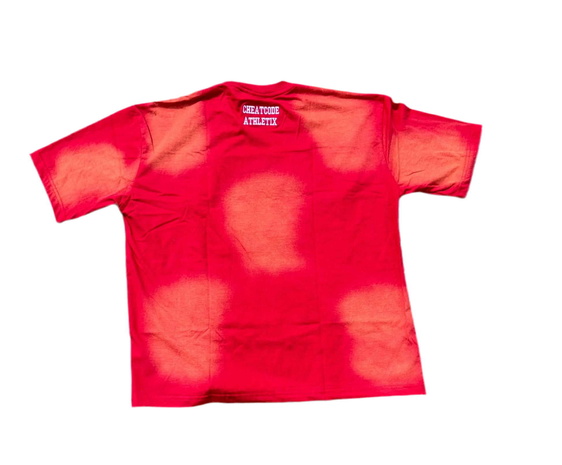 Inferno Red Acid Wash Shirt – Distressed Embroidered | Cheatcode Athletix