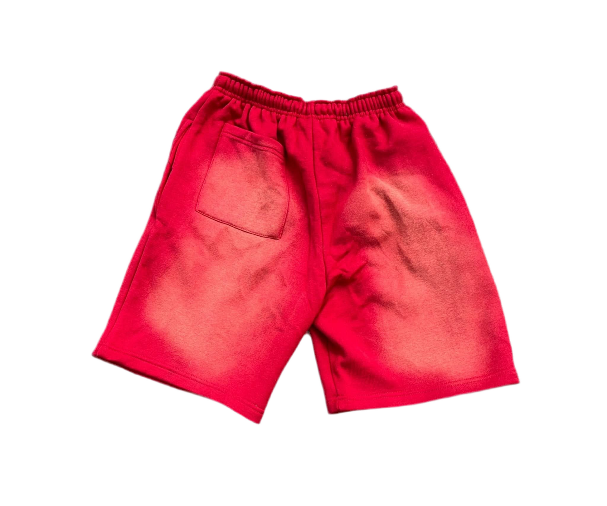 Inferno Red Acid Wash Shorts – Distressed Embroidered | Cheatcode Athletix