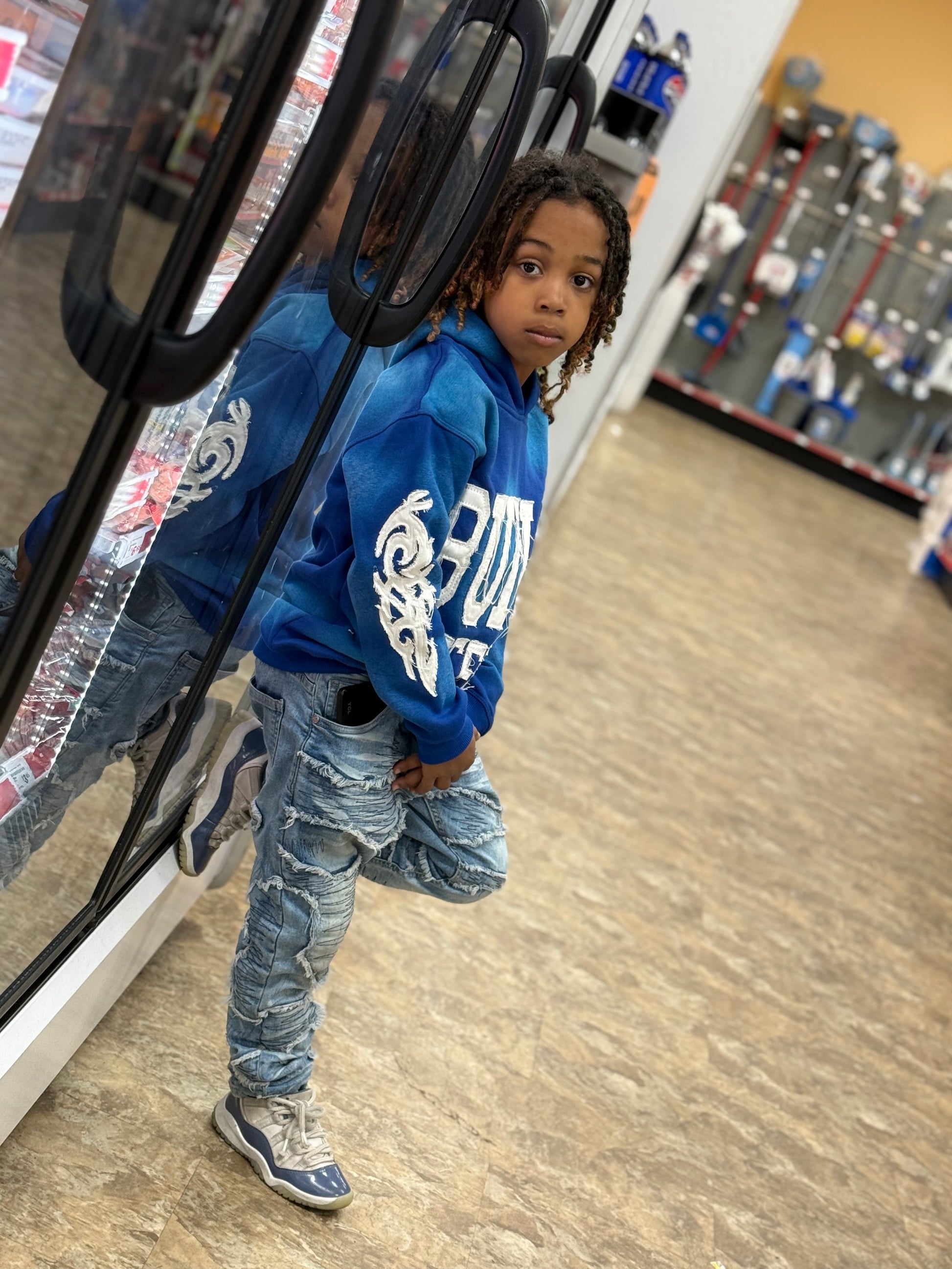 Kids Nipsey Hoodie – Distressed Embroidery | Cheatcode Athletix