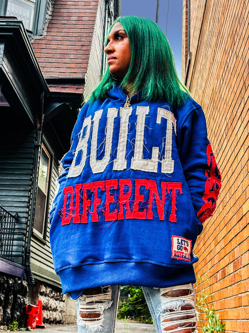 Built Different: Mafia Edition Unisex Hoodie – 350 GSM Premium Cotton, Distressed Embroidery, Let’s Go Buffalo Patch