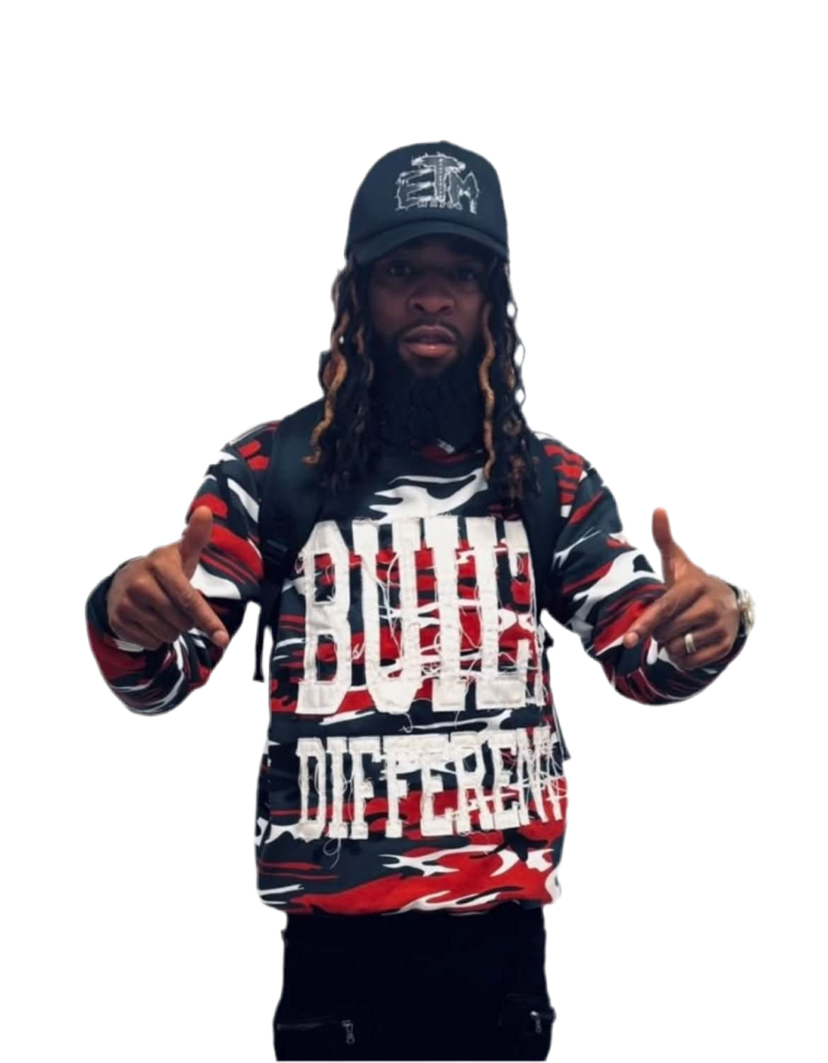 Red Camo Hoodie – Distressed Embroidery | Cheatcode Athletix