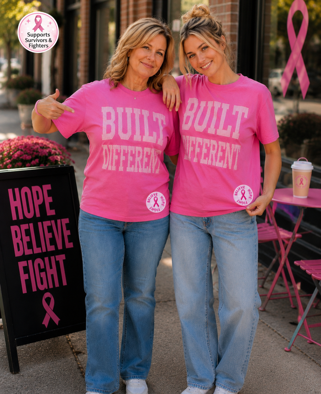 Pink Legacy Shirt – Believe Hope Fight 250 GSM Relaxed Heavyweight Tee