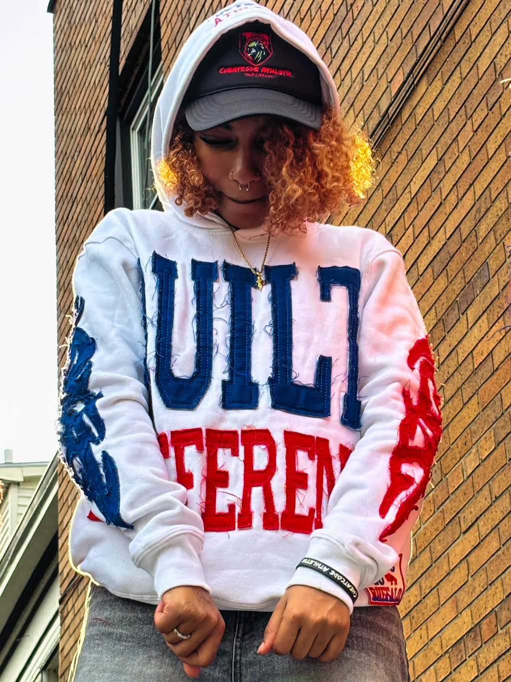 Built Different: Mafia Edition Unisex Hoodie – 350 GSM Premium Cotton, Distressed Embroidery, Let’s Go Buffalo Patch