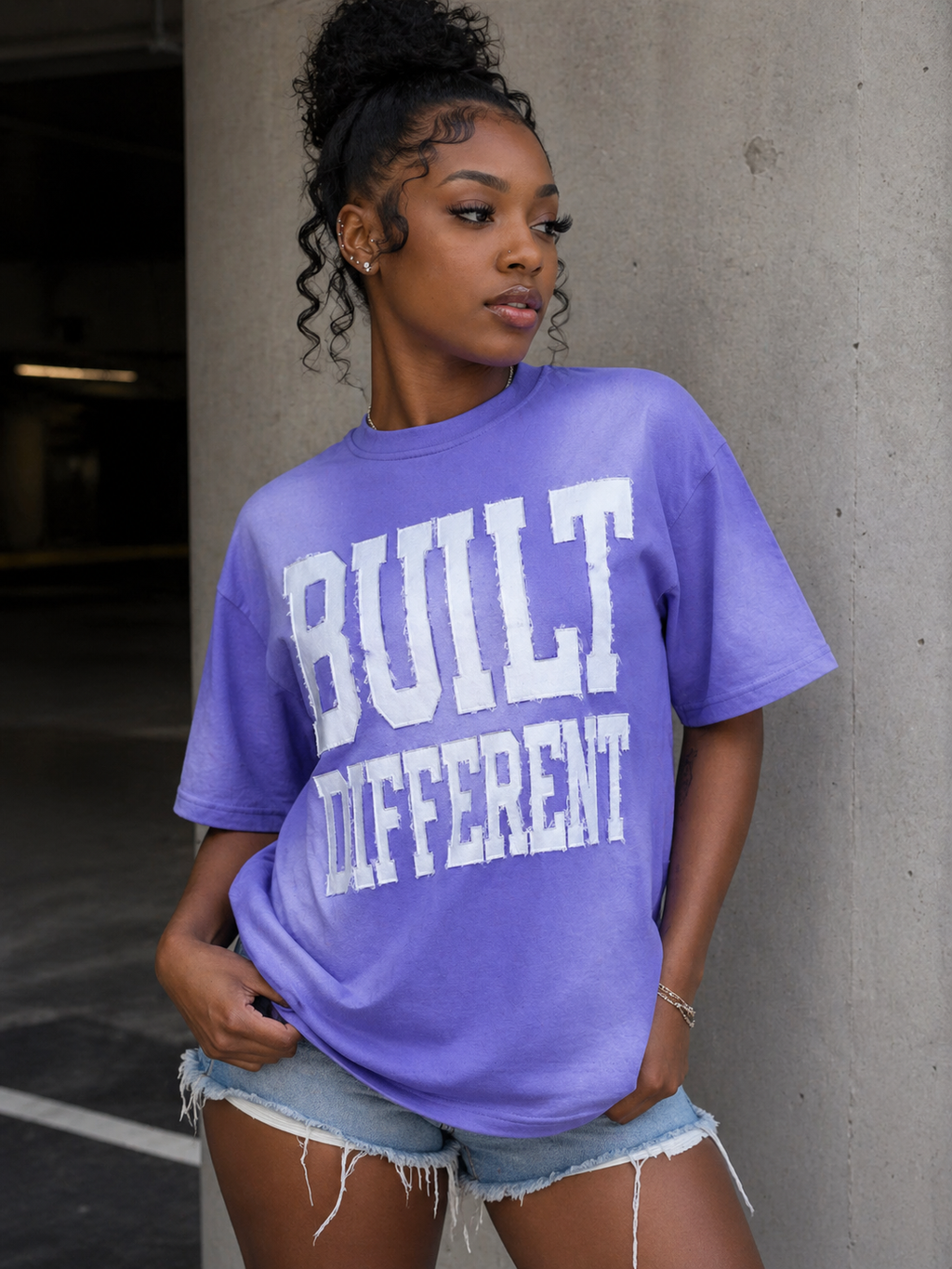 Brenda Purple 250 GSM Relaxed Heavyweight Tee