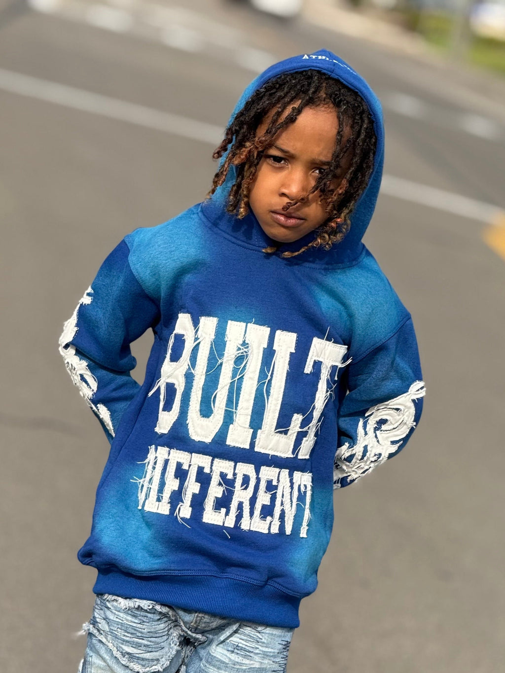 Kids Nipsey Hoodie – Distressed Embroidery | Cheatcode Athletix