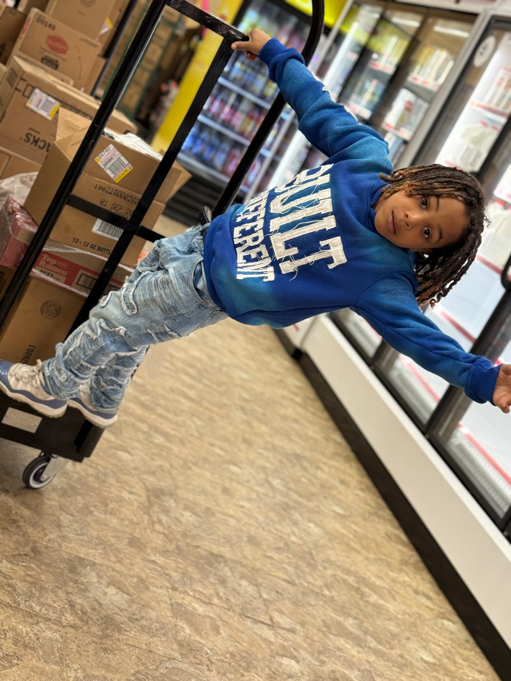 Kids Nipsey Hoodie – Distressed Embroidery | Cheatcode Athletix