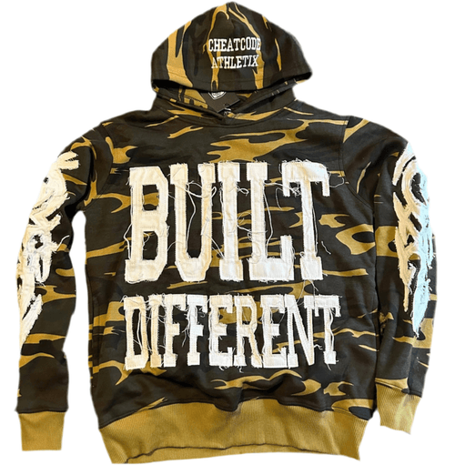 Army Camo Built Different Hoodie - Cheatcode Athletix