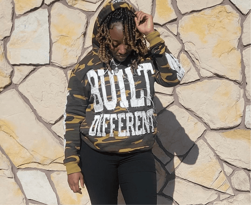 Army Camo Built Different Hoodie - Cheatcode Athletix
