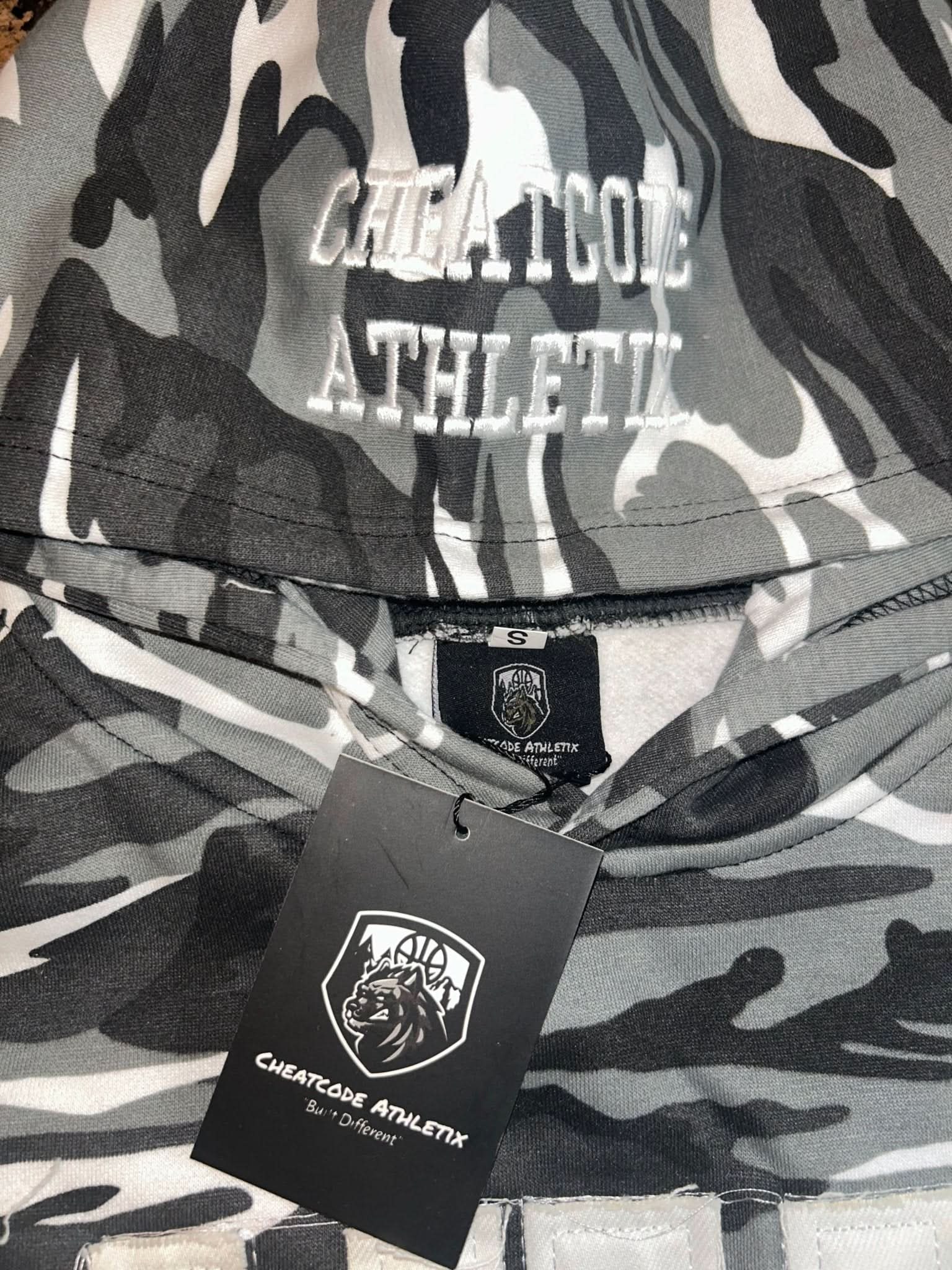 Black Camo Built Different Hoodie - Cheatcode Athletix