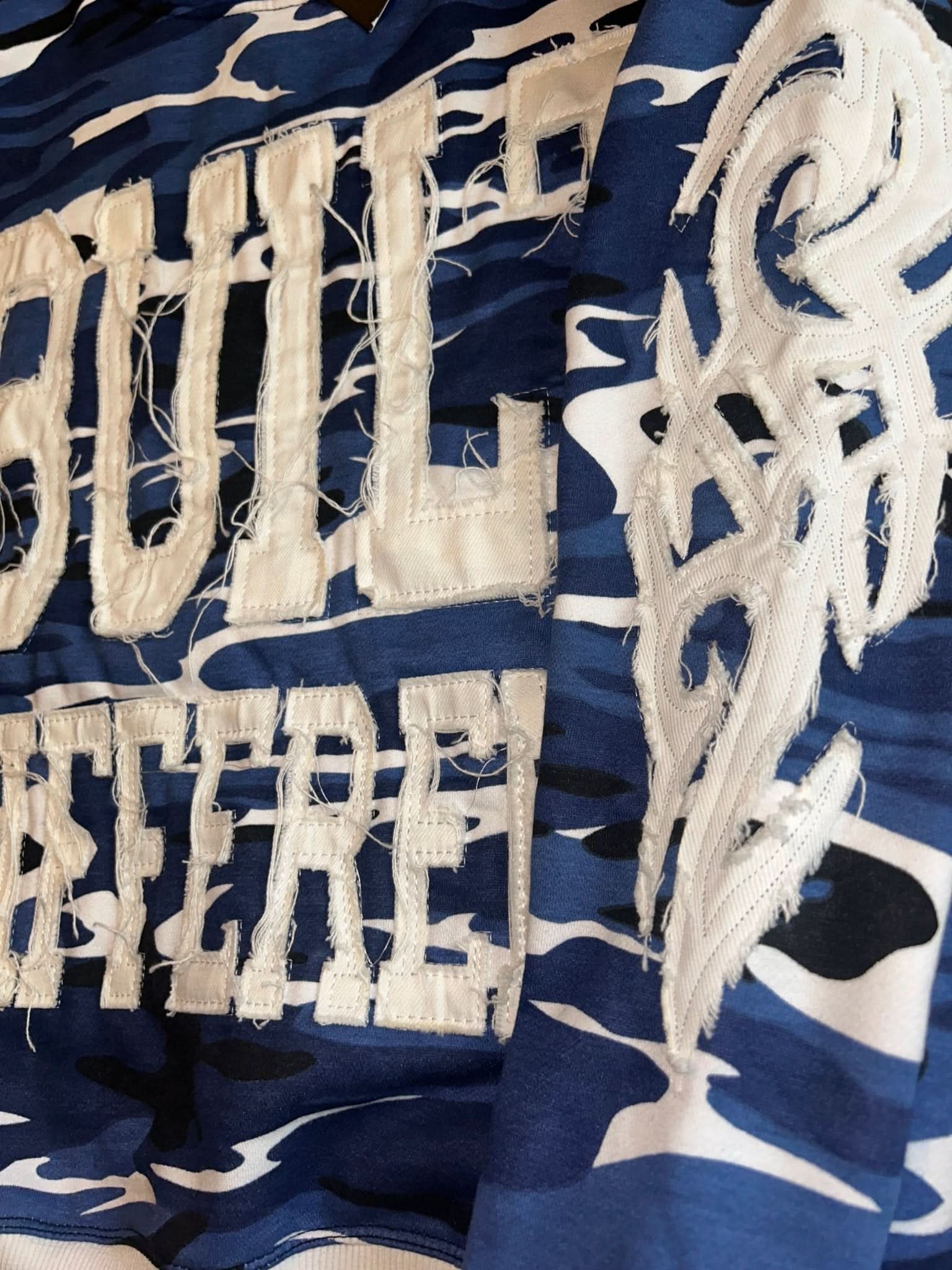 Blue Camo Built Different Hoodie - Cheatcode Athletix