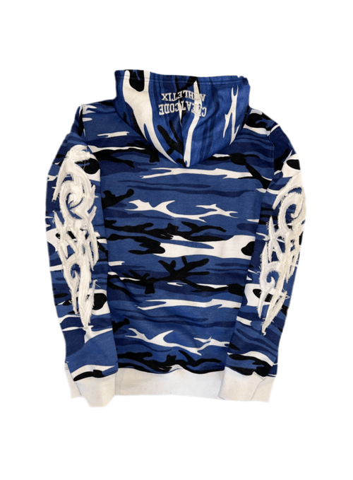 Blue Camo Built Different Hoodie - Cheatcode Athletix